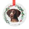 E & S Imports 3.5 Inch Ceramic German Shorthair Pointer Ornament Christmas Tree Ornament , Christmas Decor Dog Puppy Ribbon Cherish Pet